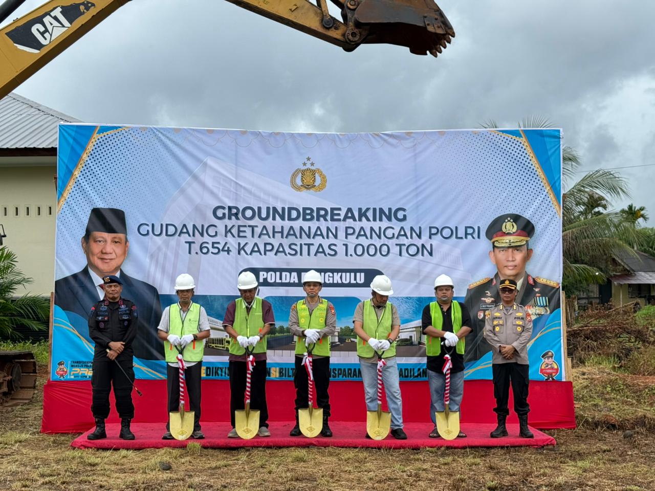 Dukung Program Ketahanan Pangan, Karo Logistik Polda Bengkulu Lakukan Groundbreaking Gudang Ketahanan Pangan Polri Kapasitas 1.000 Ton