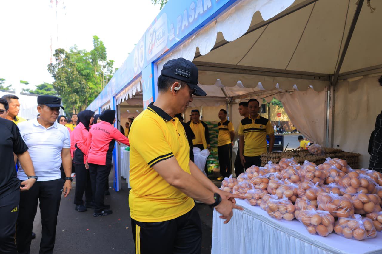 Polda Lampung Gelar Bazar, Pasar Rakyat, Olahraga Bersama, dan Bakti Sosial Sambut Hari Bhayangkara ke-80
